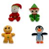 30433-8: 20CM Assorted Christmas Characters (4 DESIGNS, 100% Recycled Filling)
